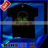 Fashion Cool Flashing LED Light EL T-shirt for Dancing With Colorful Logo