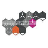 24 Hexagon Modern Urban Felt Wall Decals Kit Stylish Modern Office Decoration Felt Wall Art Stickers thumbnail-3