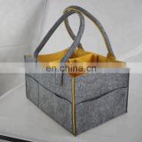 Fashion Double Color Big Capacity Felt Diaper Caddy Tote Bag For Mother