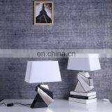 Western Modern Design Geometric Modeling White Ceramic Base Bedside Table Lamps for Home Decor thumbnail-5