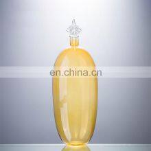 Colorful Simple Round Single Long Flower Clear Vase Glass Decoration Modern thumbnail-2