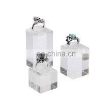 Jewelry Store Exhibitor Custom Block Frost Acrylic Ring Display Stand