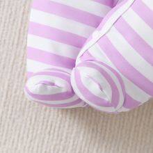 3pcs Newborn Baby's Cartoon Moon & Cloud Pattern Footed Bodysuit, Casual Comfy Long Sleeve Romper, Toddler & Infant Girl's Onesie, As Gift thumbnail-5