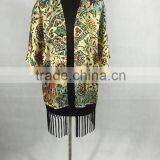 The Latest Tassel Printing Kimono Cardigan Types Ladies' Blouse thumbnail-1