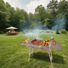 Portable Charcoal BBQ Grill | Stainless Steel Charcoal Grill Easy to Clean Surface Grill thumbnail-5