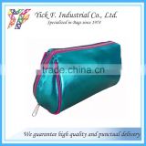 Shiny Blue PU Leather Cosmetic bag Makeup bag for women