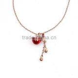 Rose Gold Necklace Fashion Jewelry Ruby Crystal Statement Necklace thumbnail-6
