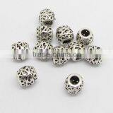 JS1133 Wholesale Filigree Tibetan Silver Drum Beads,tibetan Silver Jewelry Making Supplies,metal Gallery Beads thumbnail-2
