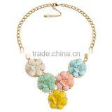 Bohemian Style Women's Resin Flower Choker Bib Statement Necklace Collar Chain Pendant thumbnail-5