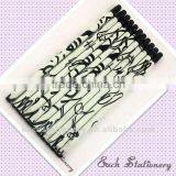 7' HB Black Wooden Pencils With Eraser Top thumbnail-1