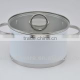 Stainless Steel casserole with white high temperature painting coating