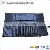 Beauty Travel Black Faux Leather Makeup Brush Case Bag Holder Roll Pouch Tool thumbnail-1