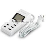 Universal 8 USB Port Display Screen US EU UK Plug Travel AC Power Adapter Socket Smart Wall Charger For Cell Phone Tablet Camera thumbnail-1