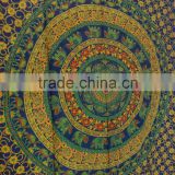 vibrant Blue Color Elephant Mandala Tapestry