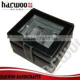 2 Slots Leather Watch Display Box,pu Leather Display Packaging Box,watch Show Case With Transparent Window
