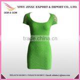 2016 Wholesale OEM Service Fitness Wear Wholesale Sexy Mesh Sleeve Ruffle Women Summer Dress thumbnail-1