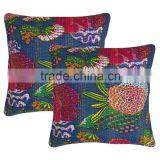 Tropical Kantha Floral Print Cushion Pillow Cover Set Of 5 Pcs thumbnail-2