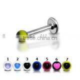 316L Steel Labret With UV Ball 316L Lip Piercing