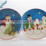 Christmas plate white porcelain dinner plate ceramic dishes wholesale