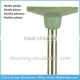 A206F 3/32" HP Shank Wheel Shaped Light Green Flex Rubber Polishing Grinding