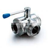High Quality Sanitary Stainless Steel Three-way Ball Valve thumbnail-2