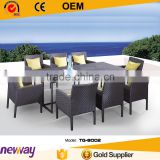 Long Lifetime Garden Cheap Wicker Furniture Outdoor Dining Table Set on Sale