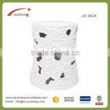 White Glazed Ceramic Outdoor Stool, 2 Step Stool, Stool Ladder for Garden Sale thumbnail-1