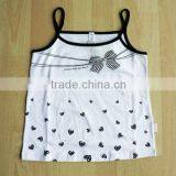 2014 Cute Cotton White Kids T-shirt Sleeveless Tops