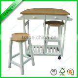New Design MDF With PVC Wooden Kitchen Trolley With Wheels thumbnail-5