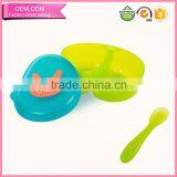 Best Eco Friendly pp Food Feeder Baby Easy go Section Bowl With Snap Spoon thumbnail-3
