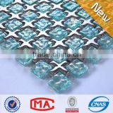 ZTCLJ JY-G-82 Cross Shape Electroplated Silver Ceramic Mix Wavy Blue Glass Religious Design of Decorative Bedroom Wall Tiles