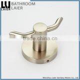 Simple Printing Lines Zinc Alloy Brush Nicked Bathroom Sanitary Items Wall Mounted Double Robe Hook thumbnail-4