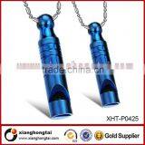 New Arrival Jewelry Stainless Steel Blue Whistle Necklace for Couples thumbnail-2