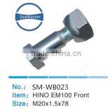 High Strenth Alloy Wheel Bolt With Nut M20*1.5*78mm for Trucks and Autos