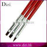 3 Sizes/set Red Soft and Professional Nail Brush Kit Set thumbnail-2