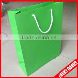 frawstring candy green paper foldable shopping bag wholesale