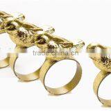 Personalized Handmade Color Painted Decorative Poly Resin Gold Bird Napkin Ring thumbnail-1