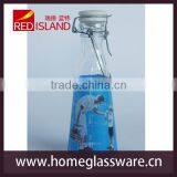Sealed Glass Milk Bottle With the Ceramic Lid and Wire Clip thumbnail-5