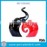 Black and Red Love Elephant Porcelain Wedding Decoration thumbnail-1