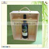 Laser Engraved Slide Top Wooden Display 3 Bottles Wine Box thumbnail-4