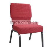 Customize cheap interlocking fabric church chair for sale