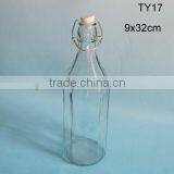 Cylinder Glass Milk Bottle With Swing Top Lids thumbnail-1