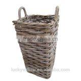 Grey Buff Rattan Umbrella Stand Basket thumbnail-2