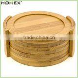 Bamboo 6pc Trivet Set/Cup Trivet and Coaster Set/Homex_FSC/BSCI Factory