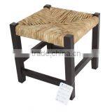 Vintage Black Seagrass Woven Seat Solid Wood Baby Chair With Lidder Back thumbnail-4