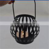 Black Pillar Candle Holder Iron Lamp thumbnail-5