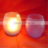 Egg Shape Round Glass Candle Holder/clear Round Holder thumbnail-2