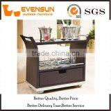 Multi-Function Cocktail Rattan Bar Set With Wheel thumbnail-1