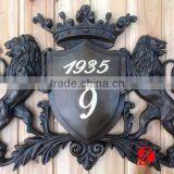 Bronze Metal Doorplate With Lion Statues thumbnail-3