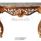 Baroque Style Furniture Console Table With Marble Top For Living Room Decoration thumbnail-4